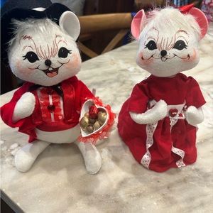 Set of four annalee Valentine’s Day collection dolls.